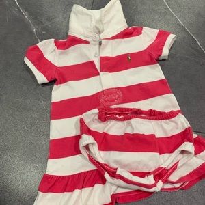 Ralph Lauren Baby Girls Striped Cotton Rugby Dress